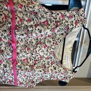 Oscar de la Renta Floral Dress with Pink and Black